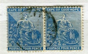 CAPE GOOD HOPE; 1880s early classic QV issue fine used 4d. PAIR