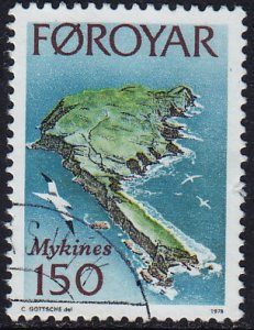 Faroe Islands - 1978 - Scott #34 - used - Mykines Island