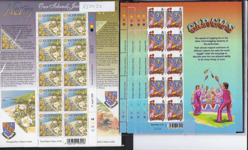 Guernsey 1999 Europa Parks & Gardens Herm set in unmounted mint sheetlets of 10,