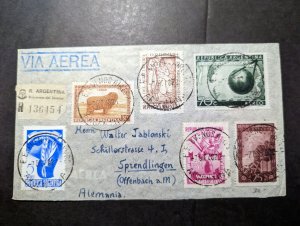 1948 Registered Argentina Airmail Cover Buenos Aires to Sprendlingen Germany