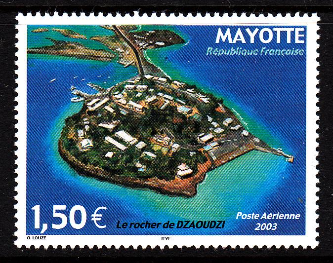 Mayotte MNH Scott #C6 1.50Euro Dzaoudzi Rock