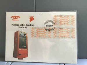 Singapore 1988 Postal Label Vending Machine stamps cover  R29347