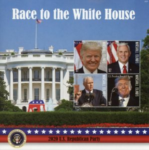 Marshall Isl US Presidents Stamps 2020 MNH Elections Donald Trump Biden 4v MS II 