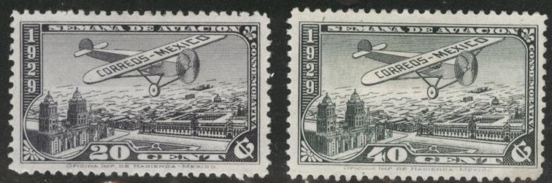 MEXICO Scott C26-27 MH* 1929 airmail set