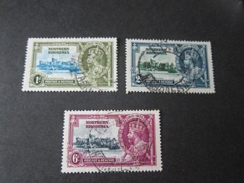 Northern Rhodesia 1935 Sc 16,20,21 Silver Jubilee FU