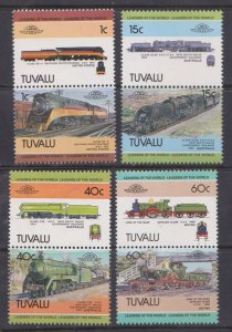 TUVALU - 1985 RAILWAY LOCOMOTIVES - 8V - MINT NH