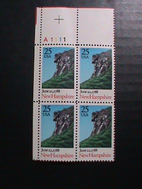 ​UNITED STATES-1987-SC#2344 NEW HAMPSHIRE MNH PLATE BLOCK OF 4 VERY FINE