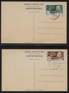 FRENCH EQUATORIAL AFRICA SC# 129a-132a on cards  VF/U    1940