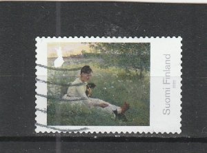 Finland  Scott#  1667  Used  (2022 Girl with Cats in Summer Landscape)