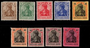 *KAPPYSSTAMPS GERMANY REPUBLIC  SJPRT SET SCOTT 66-74 (NO 65) MH CV $510 F455