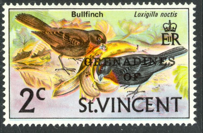 ST VINCENT GRENADINES 1974 2c BULLFINCH BIRDS First Issue Sc 4 MNH