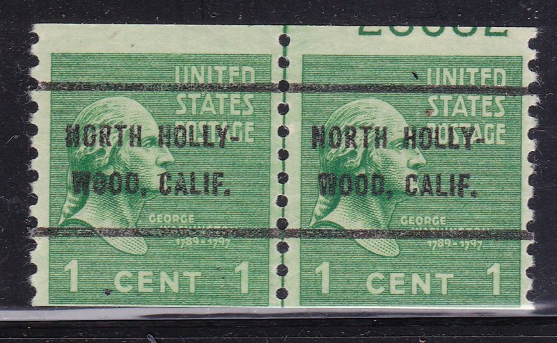 Precancel - North Hollywood, CA PSS 839-62 Coil Line Pair - MNH - Partial PL#