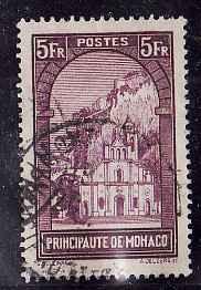 Monaco:SC#128-used-5fr violet-Church of St. Devote-