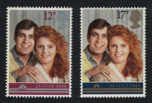 Great Britain Royal Wedding Prince Andrew 2v 1986 MNH SC#1154-1155 SG#1333-1334