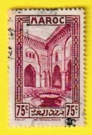 MOROCCO SCOTT#137 1933 75c COURT AT FEZ - USED