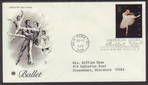 US Ballet 1998 PCS Typed FDC BIN