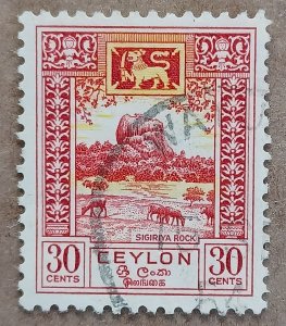 Ceylon #310 30c Sigiriya Rock USED (1950)