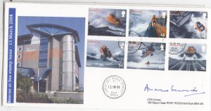 GB 2008 Rescue AT Sea FDC Signed Andrew Freeman RNLI BP6740