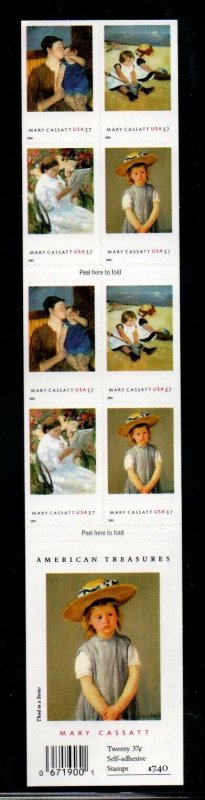 ALLY'S STAMPS US Scott #3807b 37c Mary Cassat Booklet [20] MNH F/VF [P-42]