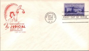 FDC 1950 SC #991 Farnam Cachet - Washington DC - Single - J1557