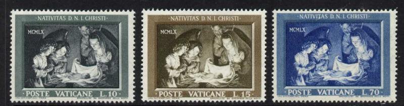 Vatican 292-4 MNH Christmas, Holy Family by Gerard van Honthorst, Art