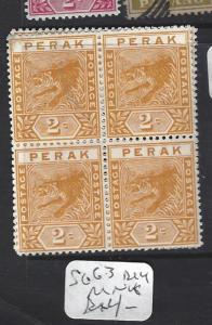 MALAYA PERAK  (P0509B)  TIGER  2D  SG 63 BL OF 4  MNH