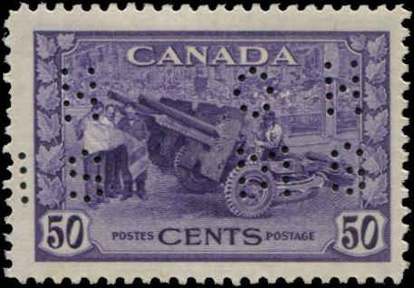 Canada SC# O261 Official - perfin Corvette 50c MLH