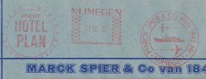 Meter cover Netherlands 1962 Shipping Agency - Marck Spier Nijmegen