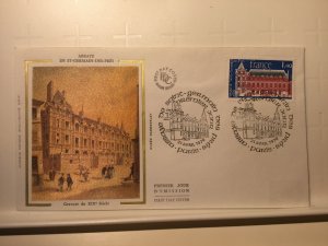 France Colorano silk FDC, 21 avril 1979, Abbaye de Saint-Germain des Prés