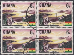Ghana 1967 Sc292 6np Used Block Of 4 Cds Akosombo Dam