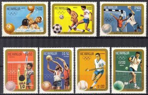 Nicaragua 1984 Olympics Games Los Angeles Set of 7 MNH