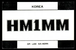 QSL Radio Card Korea,HM1MM, Lee Sa-Hern, (Q3180)