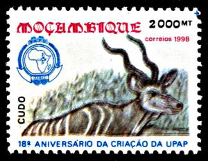 Mozambique 1314, MNH, 18th Anniversary of Pan-African Postal Union, Kudu