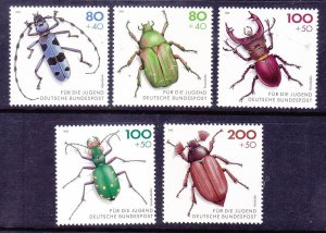 Germany B745-49 MNH 1993 Various Types of Beetles Insects Full Set of 5