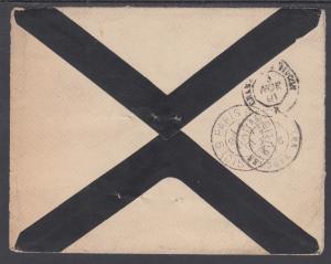 French Colonies Sc 54 on 1891 Mouring Cover, NOUMEA-PARIS