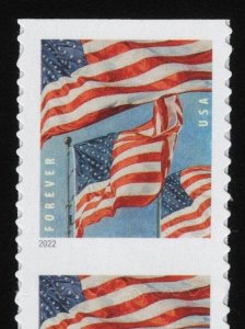 #5658 U.S. Flags, Misperf From Booklet, Mint **ANY 5=FREE SHIPPING**