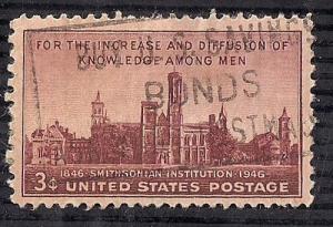 943 3 cent Smithsonian Institution F-VF used