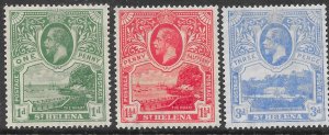 ST.HELENA SG89/91 1922 SINGLE COLOUR SET OF 3 STAMPS MTD MINT (r)