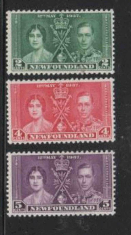 NEWFOUNDLAND #230-232 1937 CORONATION ISSUE MINT VF LH O.G aa