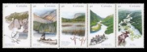 CANADA 1991, Heritage River 1, MNH Strip of 5 # 1325a