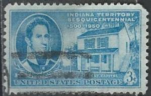 US 996 (used) 3¢ Indiana Territory (1950)
