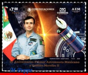 20-23 MEXICO 2020 FIRST ASTRONAUT AND SATELLITE MORELOS II - 35 YEARS, SPACE MNH