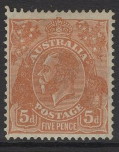 AUSTRALIA SG130 1932 5d ORANGE-BROWN MTD MINT 