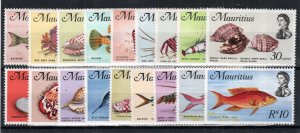 Mauritius 1969-72 set to 10r SG 382-99 MNH