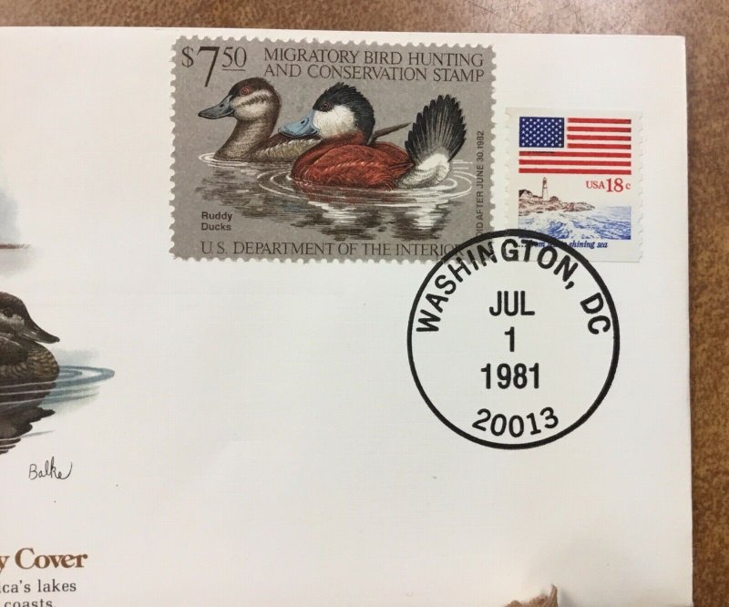  RW48 1981 Migratory Bird Hunting Duck Stamp FDC the 1st year for Duck covers 