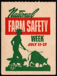 1946 United States Poster Stamp National Farm Safety Week July 21–27