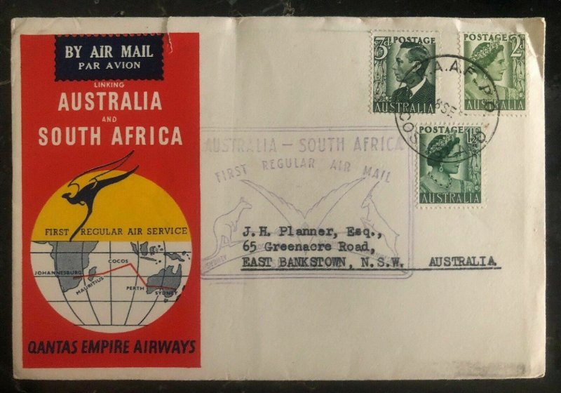 1952 Cocos Island Australia First Flight Cover FFC To East Bankstown Regular Air