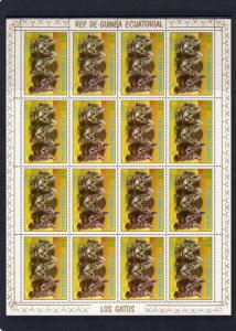Equatorial Guinea 1976 Mi#1016/1022 CATS 7 Mini-Sheetlets Perforated Unfolded
