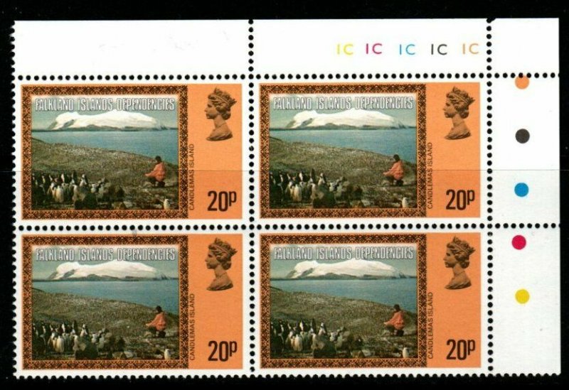 FALKLAND IS.DEP. SG84A 1980 24p DEFINITIVE MNH BLOCK OF 4