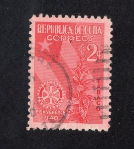 Cuba 1940 2c rose red Rotary Club, Scott 362 used, value = 75c